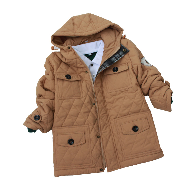 Jiangnan experimental winter cotton coat School uniform Children's clothing jacket beige clothes