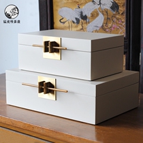 New Chinese style antique white jewelry box minimalist storage box ornaments Chinese style home desktop model room decorations