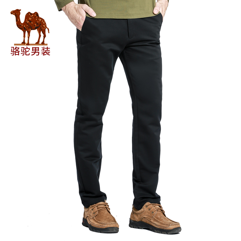 骆驼牌男装 秋季男士纯色商务休闲长裤子直筒休闲裤 D6261118产品展示图3