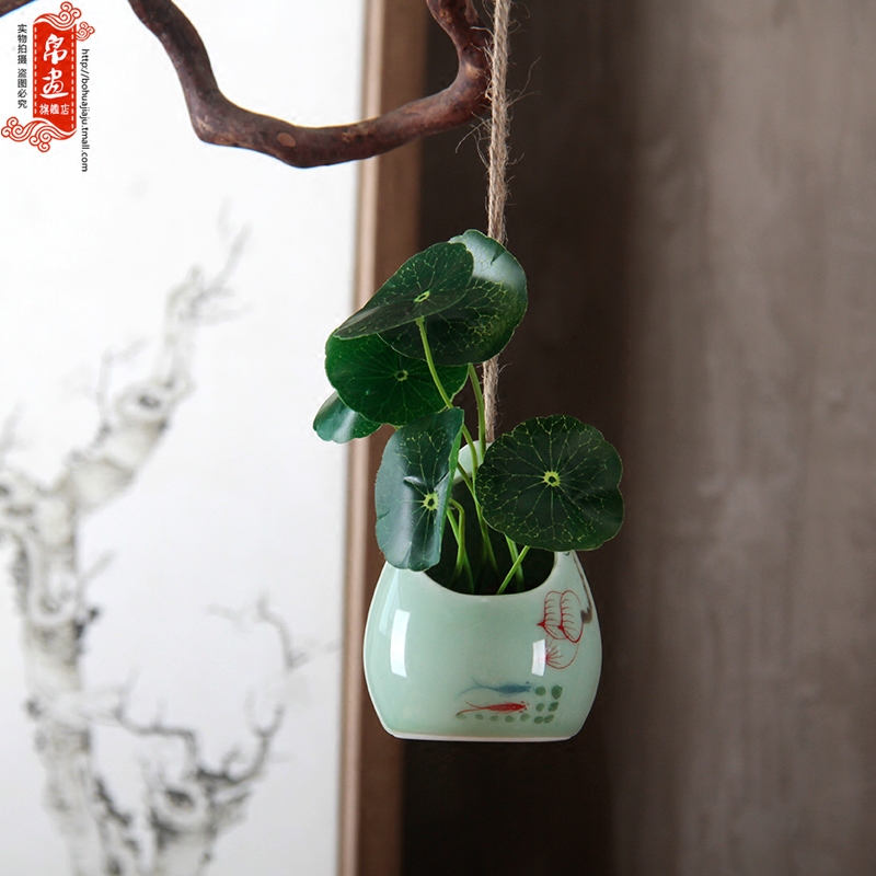 Small mini vase, jingdezhen ceramic Nordic manual creative contracted hydroponic water raise money plant flowers, furnishing articles