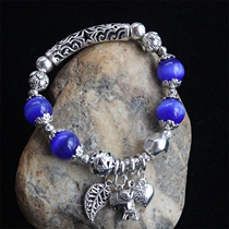 Bracelet Ethnic style retro bracelet Miao silver cats eye bracelet Bohemian style womens bracelet bracelet