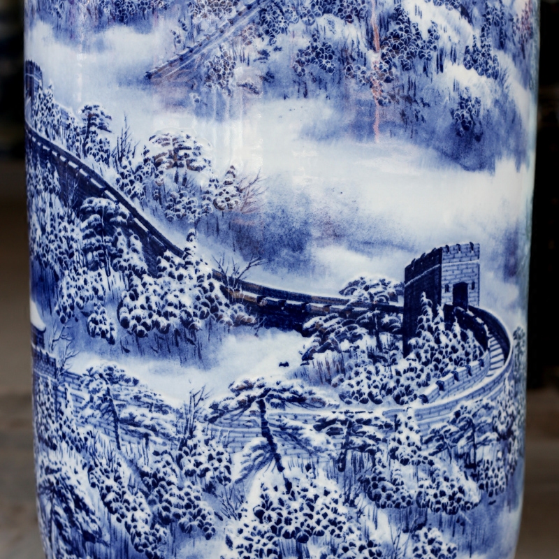 Blue and white porcelain hand - made wanli glory of jingdezhen ceramic vase home sitting room place study adornment to receive goods