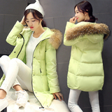 羽绒服女中长款2015冬装韩版新款宽松大码显瘦加厚羽绒衣外套