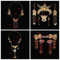 Loose Chinese bridal headdress Fengguan wedding Xiuhe dress Dragon and phoenix coat headdress Ancient costume Hanfu hairpin step jewelry