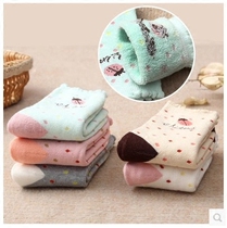 Winter Style Women Children Thickened Hair Loops Towel Socks Han Edition New Cartoon Baby Thickened Children Socks Warm Socks