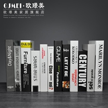 Ou Jingmei black and white suit Modern English simulation book Decoration book American fake bookshelf prop book fake bookcase