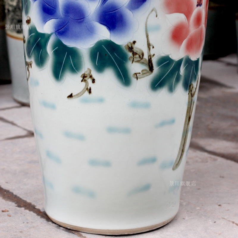 Jingdezhen ceramics hand - made blooming flowers large vases, home furnishing articles sitting room of Chinese style hotel adornment