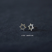 Silver star earrings simple literary wind star Awn earrings simple plain ornaments girlfriend Valentines Day gift ear accessories
