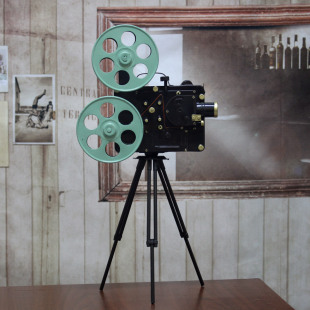 复古经典老式电影放映机模型仿古铁艺家居酒吧装饰品摆件