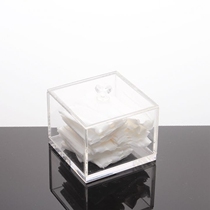 Transparent simple with lid cotton swab cotton swab cosmetic cotton storage box bead button desktop debris storage box customization