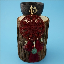 Special spike Bohemian vintage ethnic wind earrings Hand woven literary temperament earrings exaggerated drop earrings