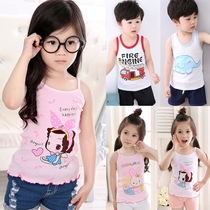 Male and female children cotton infant children sling baby children spring and summer underwear I-shaped vest T-shirt base shirt