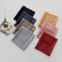 Day Series Cotton Linen Scarves Woman Spring Autumn Korean Version Grey Turmeric Orange Coffee 100 Hitch Summer Thin pure color black