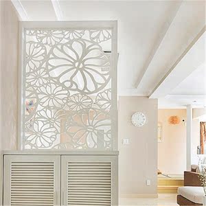 东阳木雕 隔断镂空雕花隔板 玄关密度板花格 背