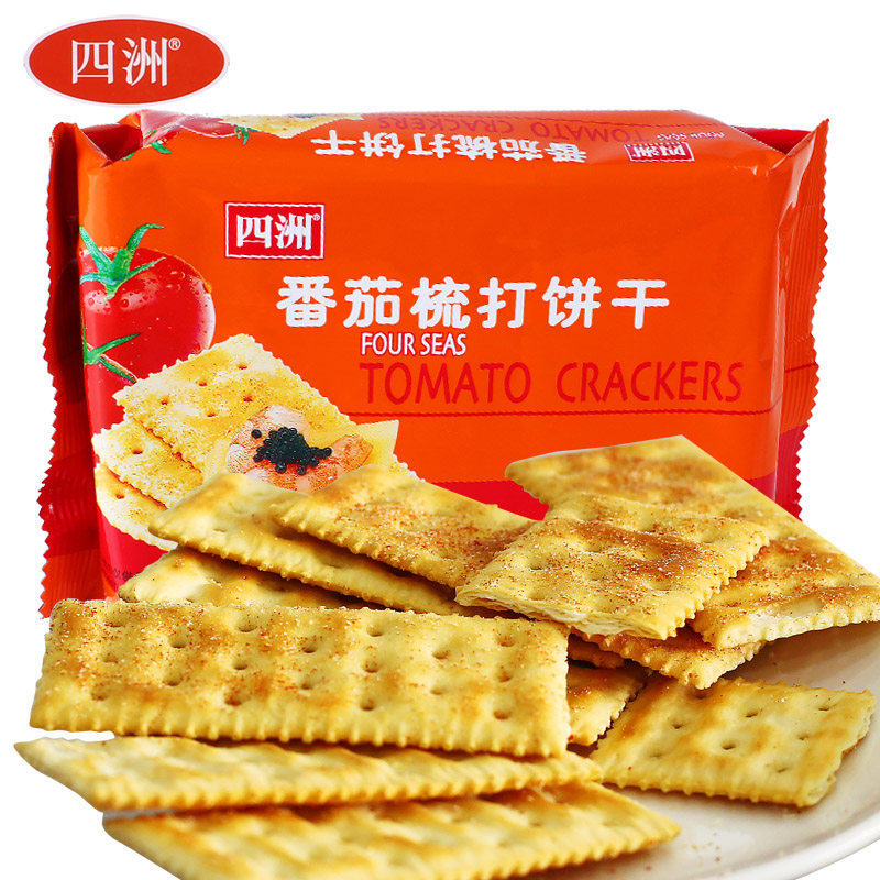 【天猫超市】四洲饼干 梳打饼番茄味 100g 零食 苏打饼休闲食品