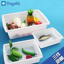 White thick uncovered rectangular plastic box kitchen Malatang barbecue shop ice tray food box storage box