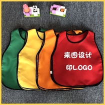 Kindergarten vest custom volunteer vest Childrens anti-dressing waterproof covercoat apron summer waterproof painting printing word