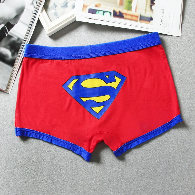 包邮卡通男士内裤潮流修身性感男平角四角个性超人男士卡通内裤男