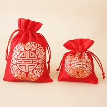 Creative wedding sugar bag wedding supplies wedding candy bag portable Chinese wedding candy box woven bag wedding egg bag return