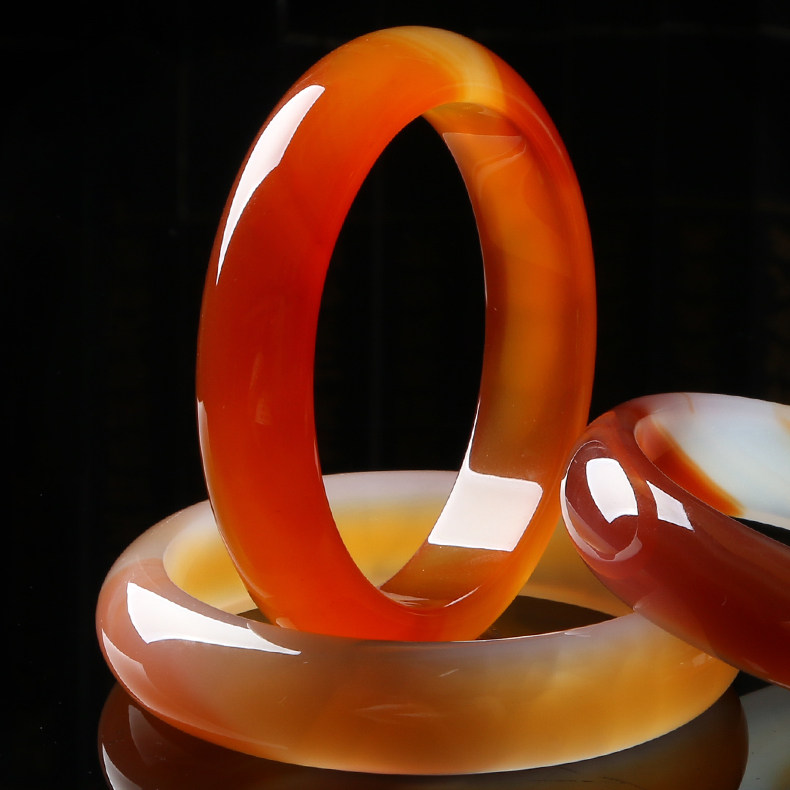 亲宝水晶珍藏级天然本色胭脂玛瑙手镯女款高瓷细腻老顾客福利款