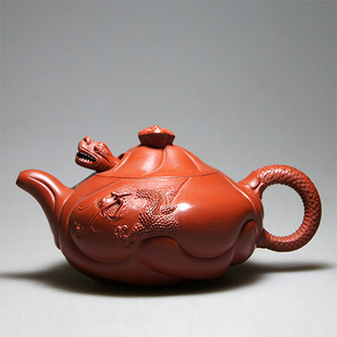紫砂壶 宜兴名家正品 全手工紫砂壶 蒋蓉传人徐兰君 鱼化龙 朱泥