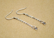 S925 Pure Silver Earrings Accessories DIY Ear Chain Earrings Earrings Semi-finished Anti Allergy Single Chain Double Chain Pearl Accessories