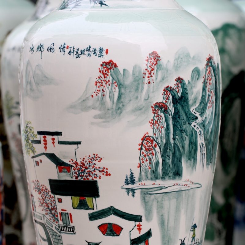 Jingdezhen ceramics hand - made water landscape of large vases, sitting room of modern Chinese style household act the role ofing is tasted furnishing articles