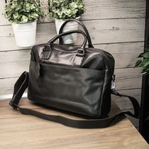 Leather mens bag New Business Leisure shoulder backpack head layer cowhide black Hand bag crossbody computer bag men