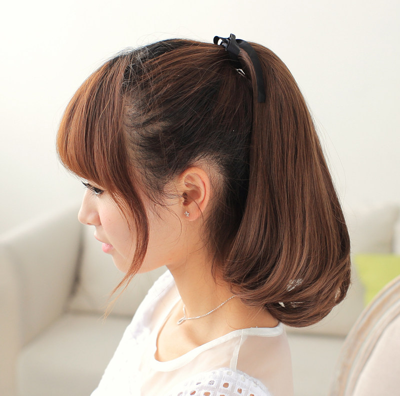 朵丝 假发绑带式假发片 假发马尾短直发微内扣 短梨花马尾