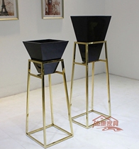 Light luxury golden flower stand green flower shelf living room elevated stainless steel flower stand indoor shelf display stand flower a few