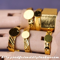 Exclusive custom (special) copper gold pattern round ring ring DIY jewelry accessories (2338A)