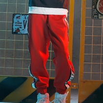 Childrens hip-hop street dance pants boys and girls boy sports pants bunched feet trousers childrens hiphop performance costumes