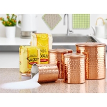 New York Lower City Park Imports Stainless Steel Copper Plated Forged Wave Light Clear Sealed Containing Jar Substorage Tank Group