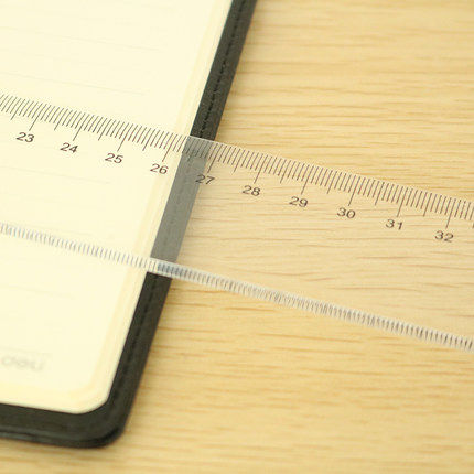 得力6250直尺 50cm有机直尺 塑料透明直尺50公分尺子 办公学生用_7折