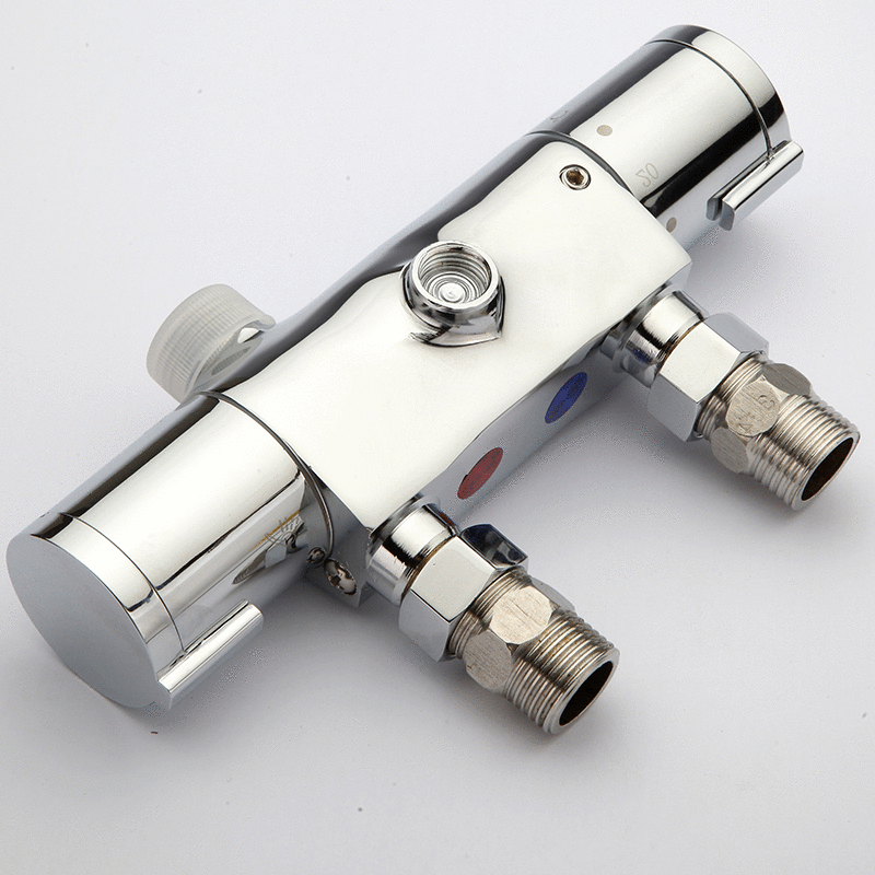 明装全铜电镀自动智能恒温混水阀太阳能热水器淋浴花洒温控龙头_不