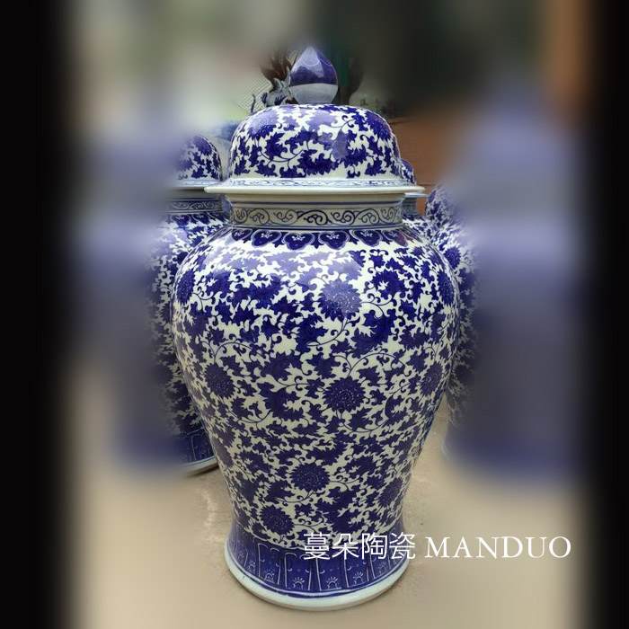 Jingdezhen ceramic cover general hand - made the tiger tank household culture pot new style decorative vase