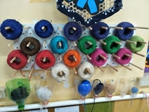 Wool elastic thread braided thread beaded thread braided thread storage artifact sewing machine wire frame hole plate storage rack