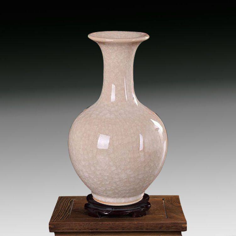 景德镇陶瓷器仿古官窑花瓶冰瓷开片现代时尚家居客厅摆件工艺品