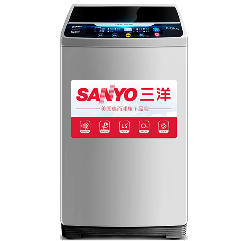 Sanyo/三洋 WT8655IYM0S 8kg大容量超音波智能全自动波轮洗衣机产品展示图1