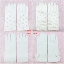Flower girl wedding dress gown gloves dress Princess dress accessories gloves catwalk show performance hand children set