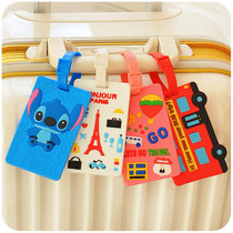 Young and stylish cartoon silicone suitcase tag creative boarding pass luggage tag