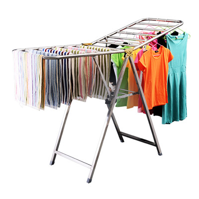 移动晾衣架落地单杆式折叠不锈钢家用晒衣架翼型阳台室外伸缩电动_不