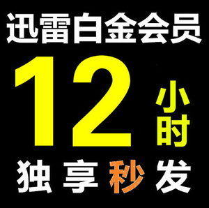 迅雷白金会员12h小时高速VIP账号出租0.01秒