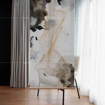 Customized art hanging screen living room curtain soft partition suspension simple modern roller curtain hanging screen-Xingyun flowing water