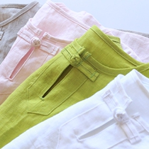 French Origin Pure Linen Child China Wind Handmade Disc Buckle Short Sleeve Baby Blouses T-Shirt Breathable Cool And Cool Hanfu