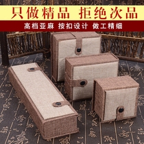 High-end linen buddha beads gift jewelry box wholesale Wen play bracelet bracelet pendant pendant jade bracelet packaging box customization