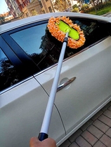 Alloy rod 1 2 m soft hair car wash brushed small car dust removal mop brush lengthened shank rod telescopic rod