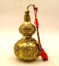 Feng Shui pure copper gourd ornaments high 40 Yutang rich fortune lucky gourd crafts home office decorations decoration