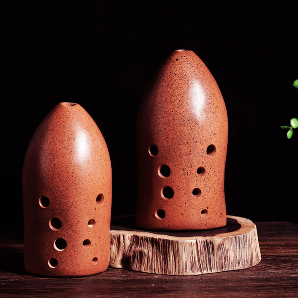 【云新】精制专业演奏考级10孔十孔双腔素红陶大鱼埙古埙民族乐器