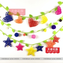 Kindergarten Hanging Accessories School Classroom Decoration Rattan Class Arrangement DIY Colorful Decorative Ball Round Colored Balls